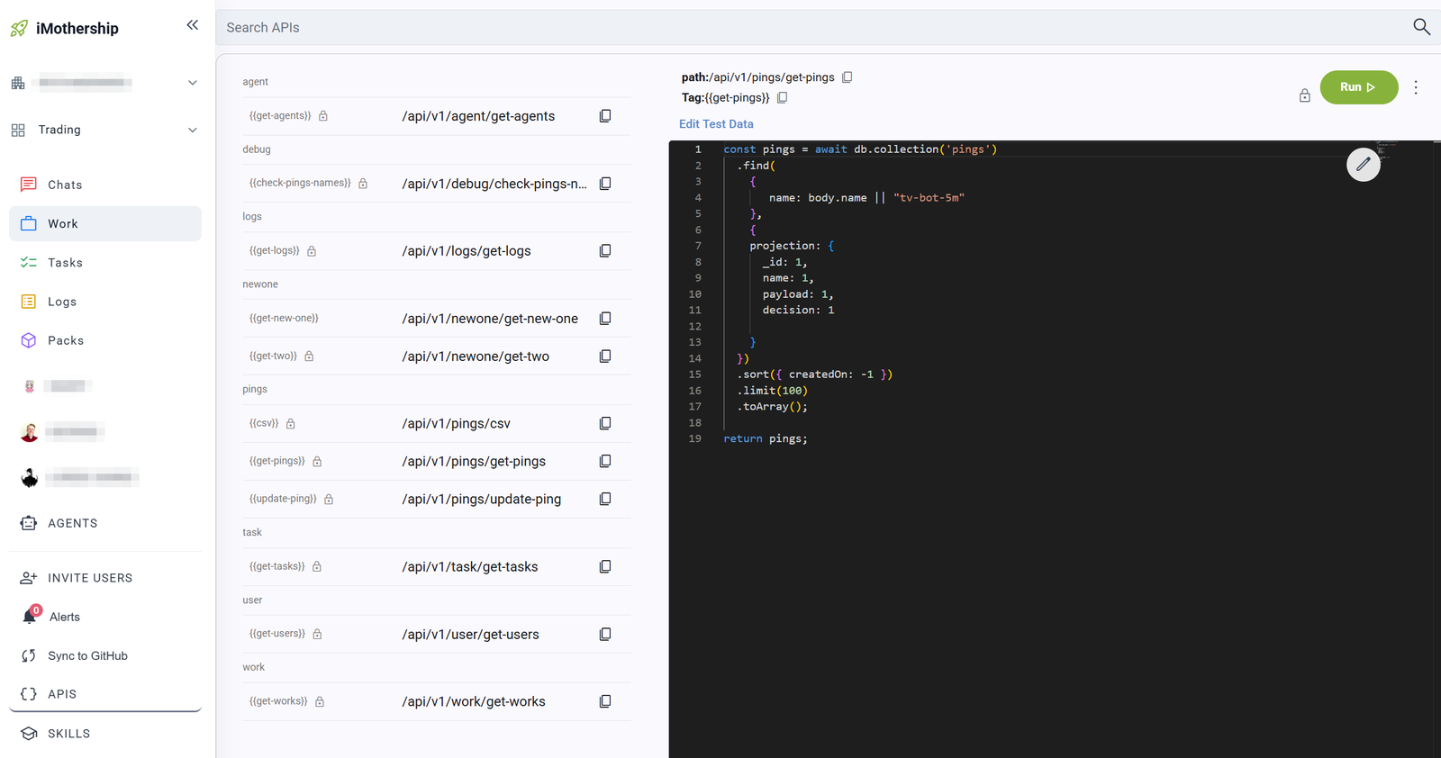 Write an API that queries your data